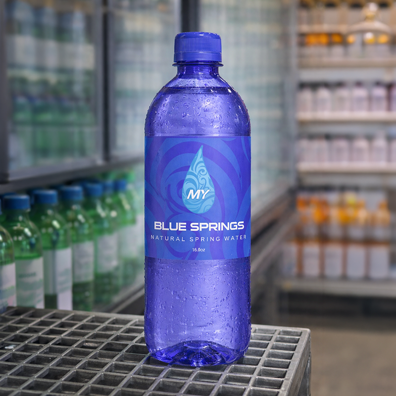 Branded bottled water packaging design